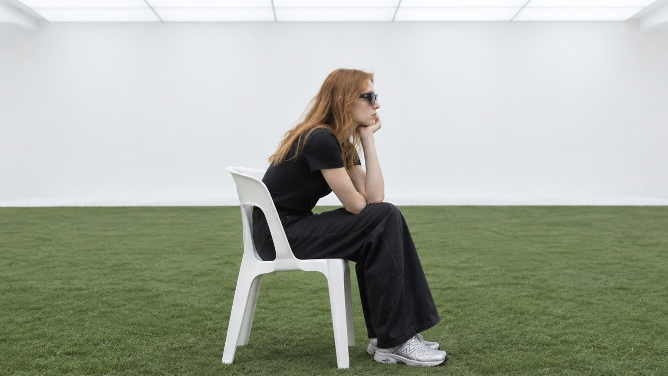 Personalized podcast curation: a user sitting alone, listening